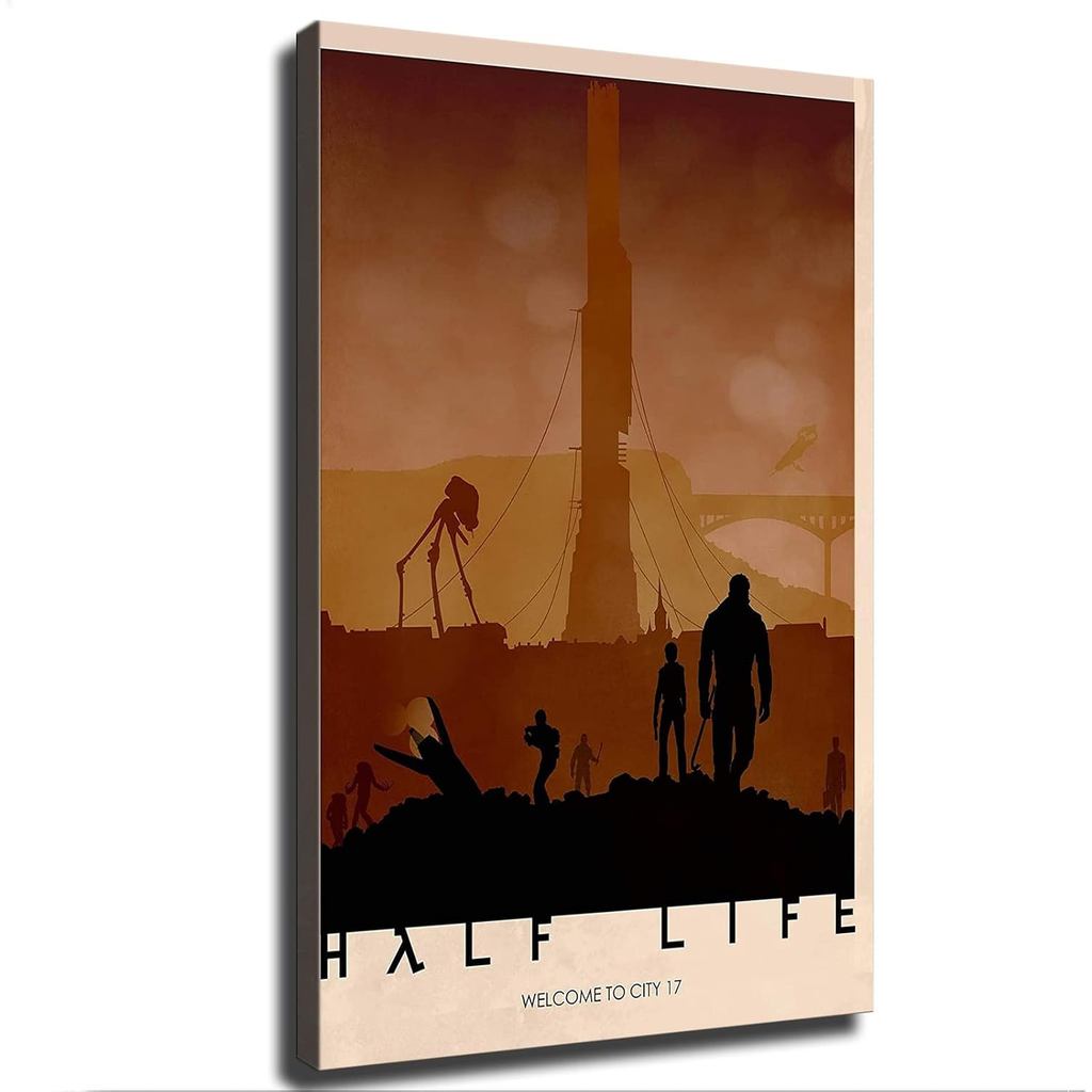 Half Life 2 City 17 The Citadel Gordon Freeman โปสเตอร์ผ้าใบพิมพ์จักรวาลดาราศาสตร์ Wall Art ห้องเรียนห้องนอนห้องนั่งเล่นตกแต่งสํานักงาน (08x12 นิ้ว-กรอบ)