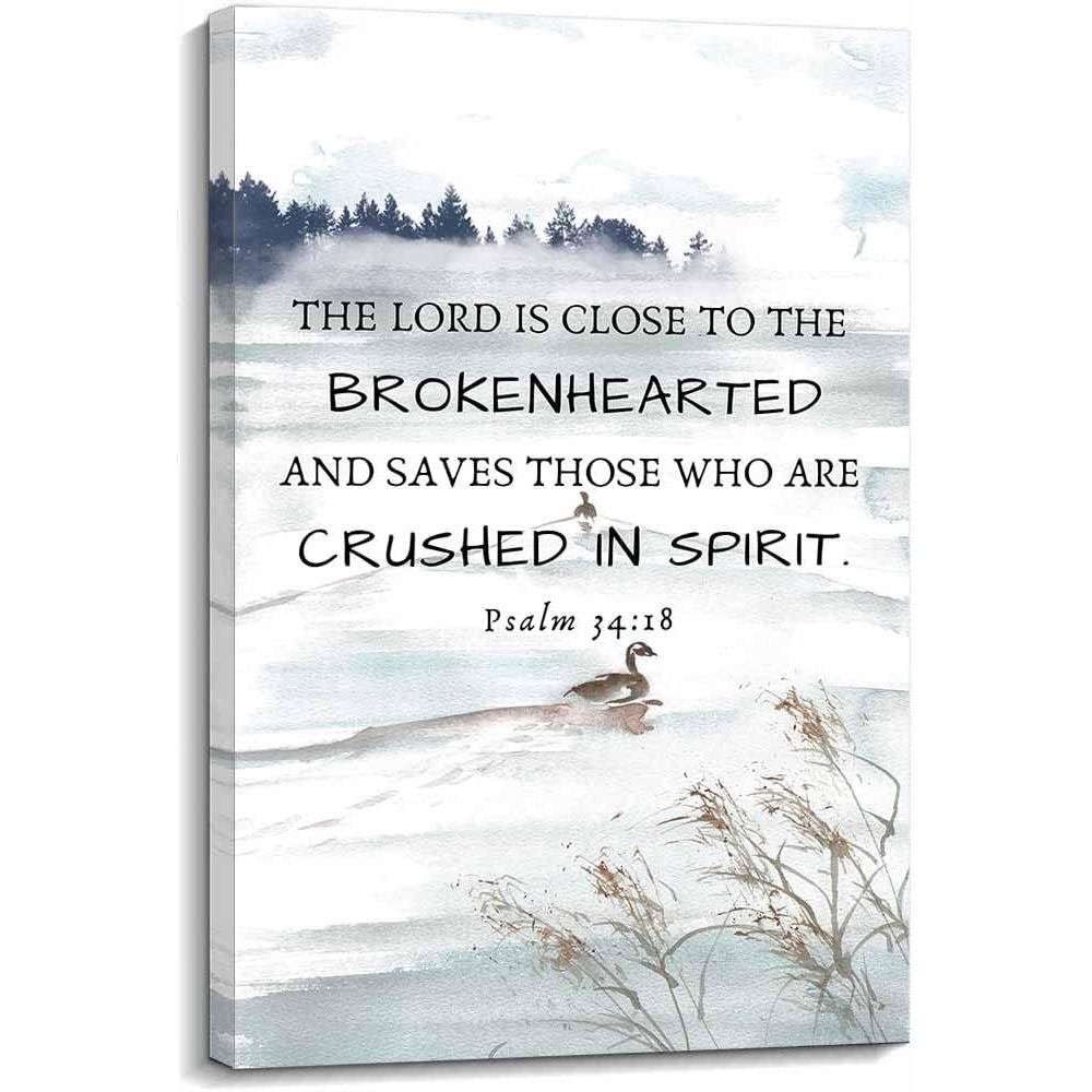 Psalm 34 8 Bible Verse Wall Art Bible โปสเตอร์สําหรับห้องพิมพ์สําหรับห้องน้ํารูปสี่เหลี่ยมผืนผ้าภาพต