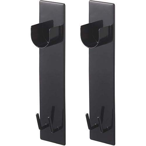 Yamazaki Magnet Bathroom Drying Rod Holder 2 Pieces Tower Black Approx. 6X3.5X23cm Indoor 4916