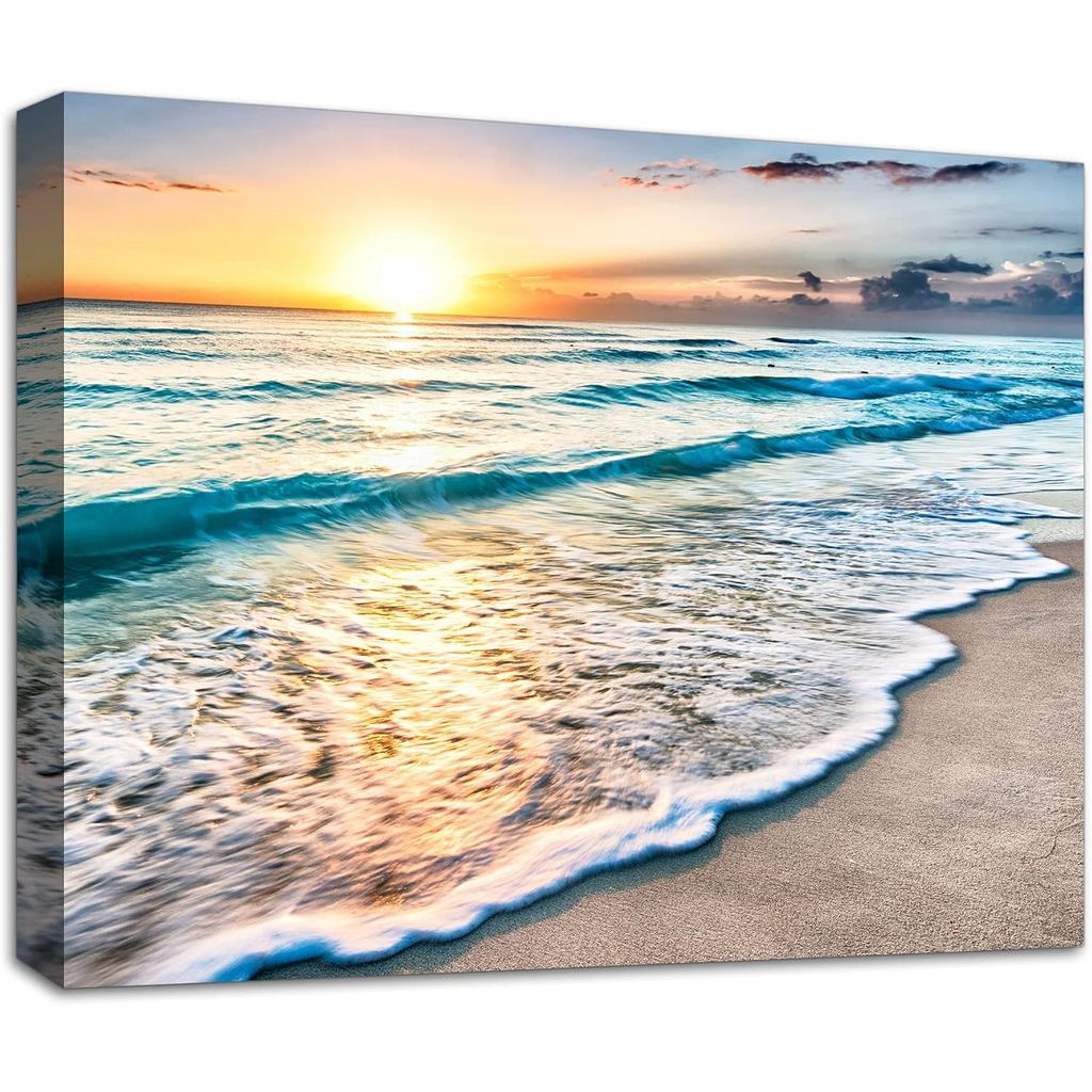 อุปกรณ์ห้องน้ํา Wall Art Beach Wall Decor ผ้าใบ Wall Art Ocean Decor Coastal Decor Wall Art สําหรับห