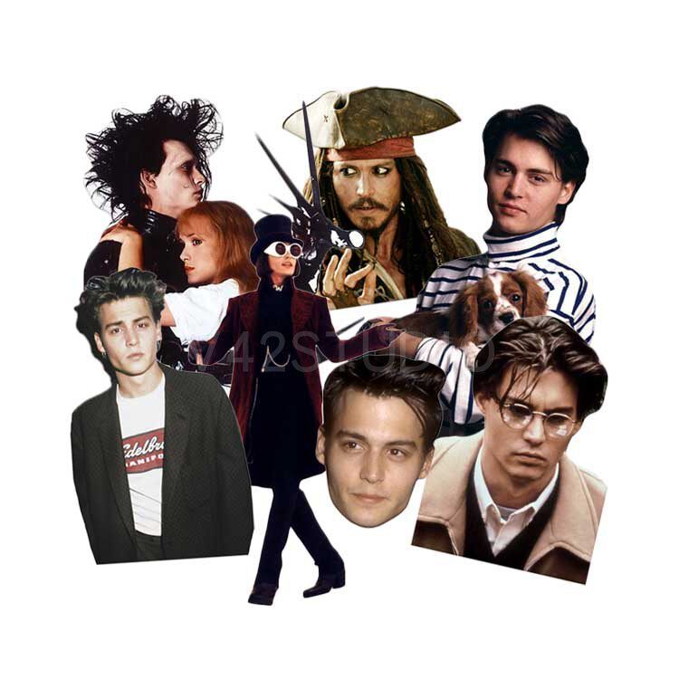 Johnny Depp Waterproof PVC Sticker - Hollywood Movie Fan Decal สําหรับแล็ปท็อปและขวดน้ํา