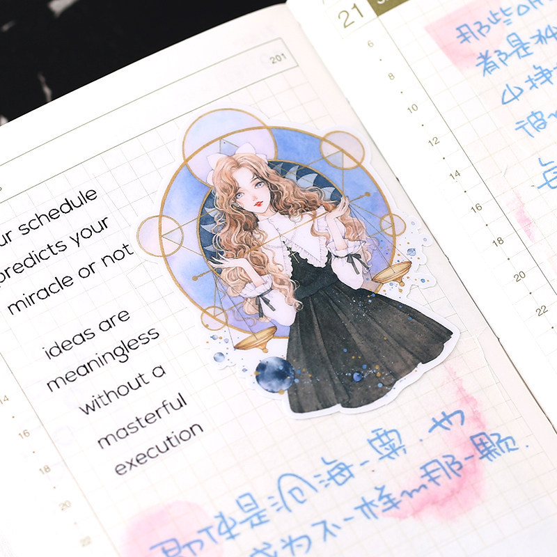 สติ๊กเกอร์ตกแต่ง Zodiac Girl, สติ๊กเกอร์บันทึกความงามโปร่งแสง & สติ๊กเกอร์สมุดภาพ