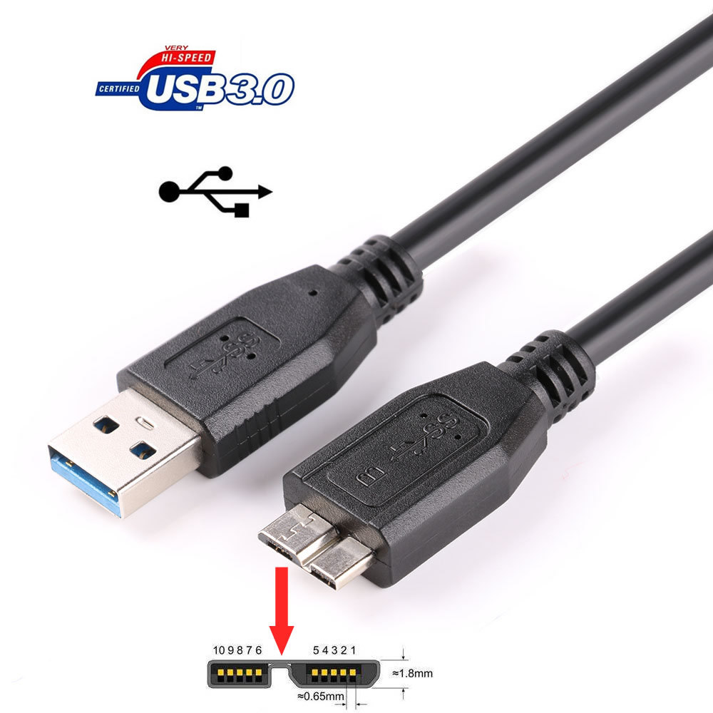 สาย USB 3.0 fr WD Elements ฮาร์ดไดรฟ์ภายนอกแบบพกพา 1TB WDBUZG0010BBK-WESN