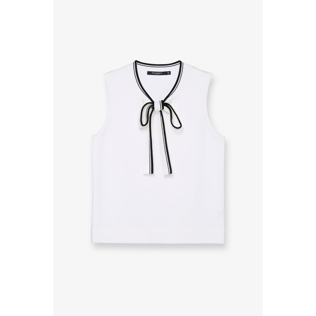 ROYAL IVY REGATTA - Contrast Tie-Neck Sleeveless Blouse Beige เสื้อท่อนบน (R26WGWA033) — صورة 2