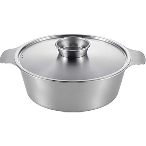 Yoshikawa zei Yose-Shabu Pot 22cm 2.5L Stainless Steel Yose Pot, Shabu-Shabu Tabletop Both IH and op