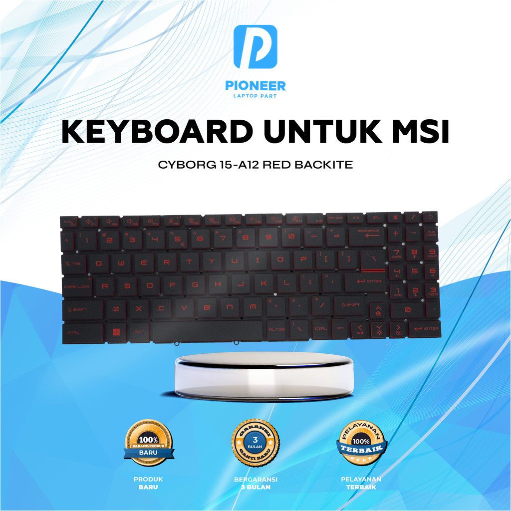 คีย์บอร์ดสําหรับ MSI Cyborg 15-A12 Red Backite