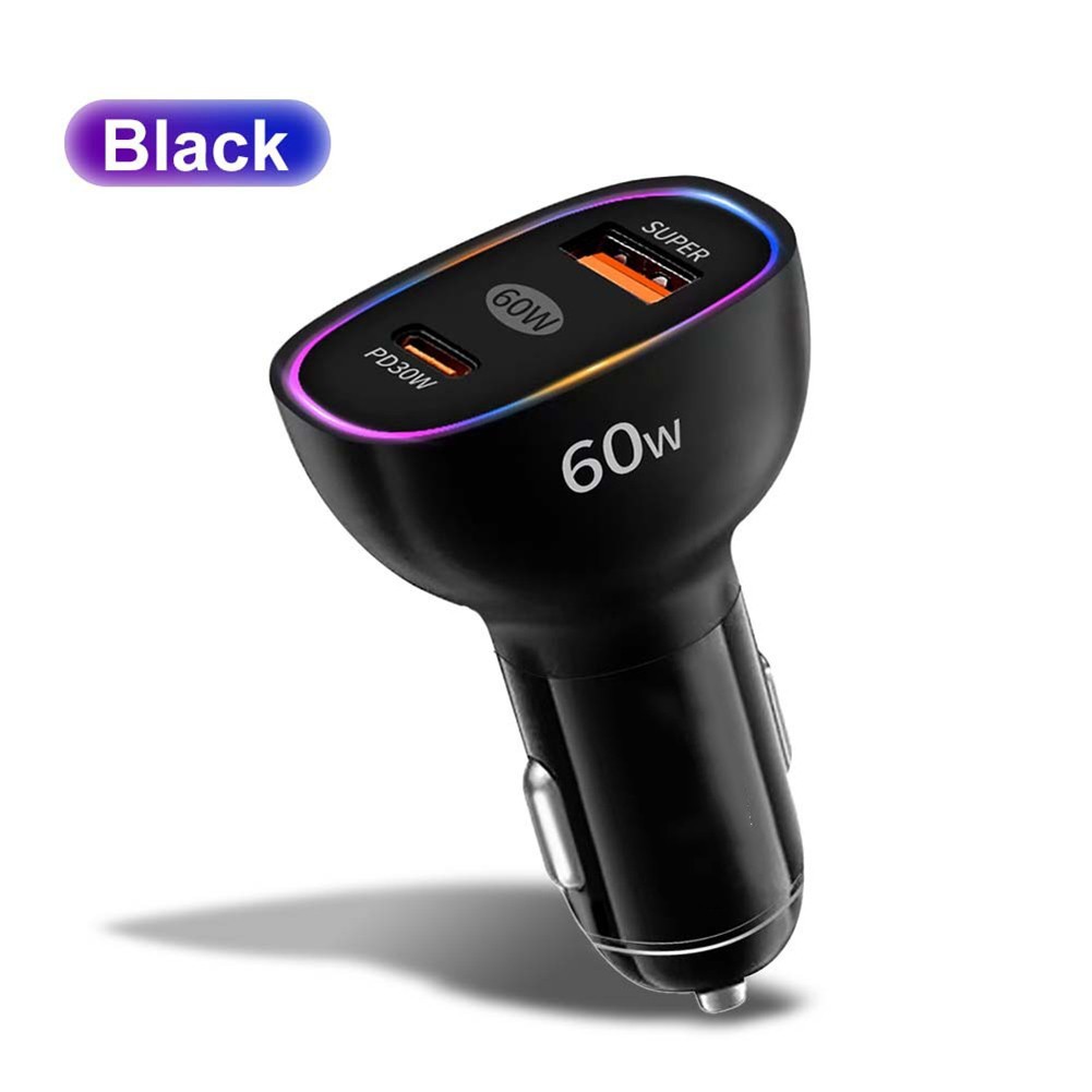 ⭐ มาใหม่⭐60W 3A Car Charger Dual PD30W+PD30W forQC3.0 Super Fast Charging-[shop-th]