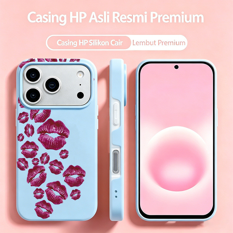 MERAH 2 In 1 Unique Red Lips Graphic Bold Casing Hp Redmi 17T Pro A7 Pro 15C 15 Note 14 13C 13X 13 1