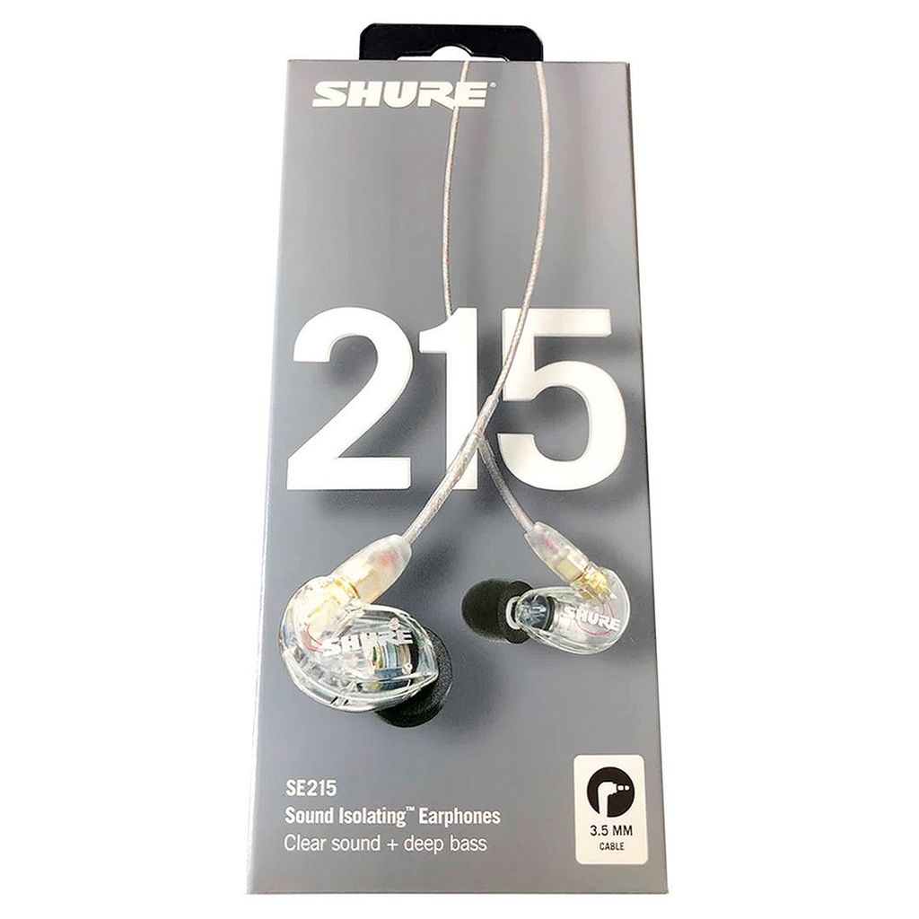 Shure SE215 Professional Sound Isolating 3.5mm Earphones (Clear), SE215-CL