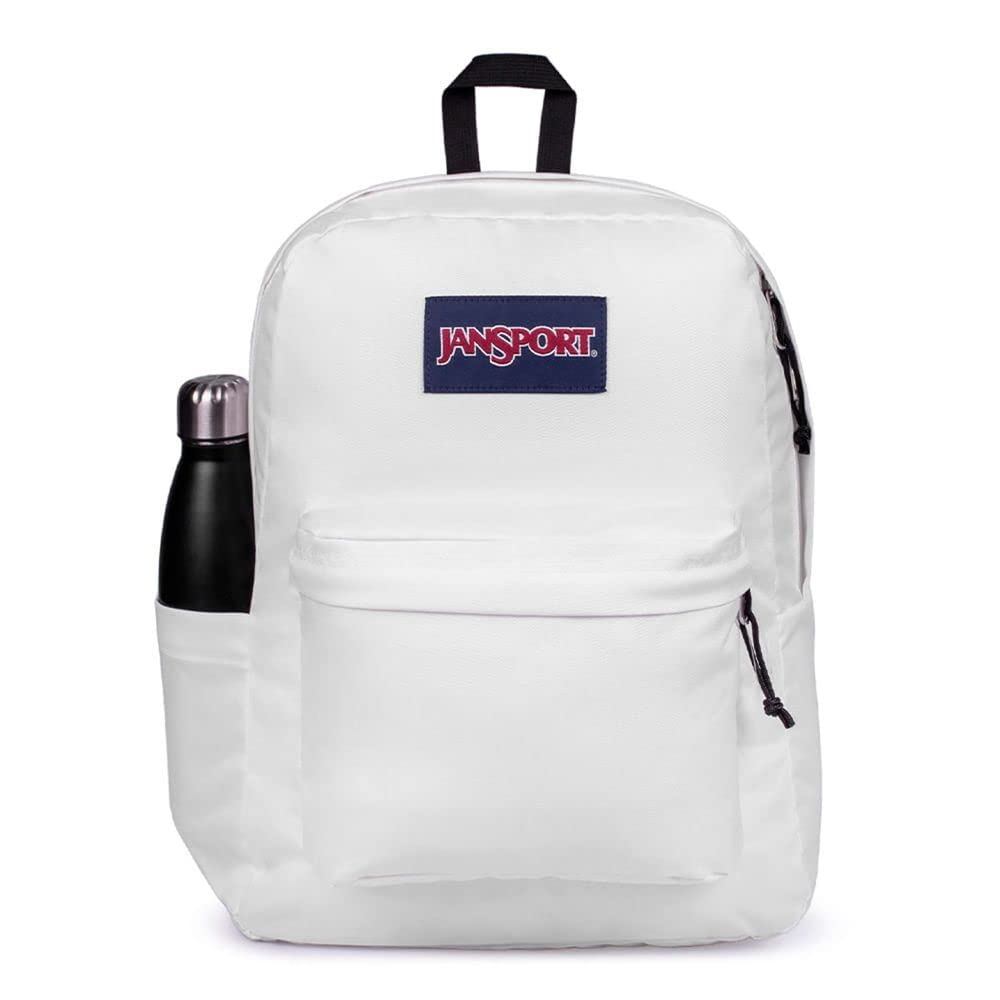 JanSport SuperBreak กระเป๋าเป้นักเรียน น้ำหนักเบา สีขาว Minimal มีช่องใส่ขวดน้ำ รุ่น JS0A4QUT [แท้ 1