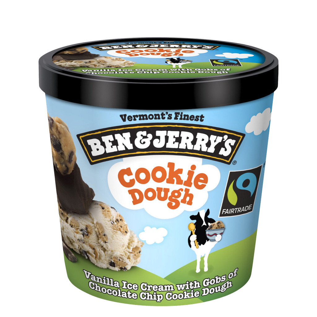 [076840335701] Ben&Jerry Chocolate Chip Cookie Dough 12 เบนแอนด์เจอร์รีส ช็อกโกแลตชิพ คุกกี้โด (แพ็คสินค้าเก็บความเย็น)