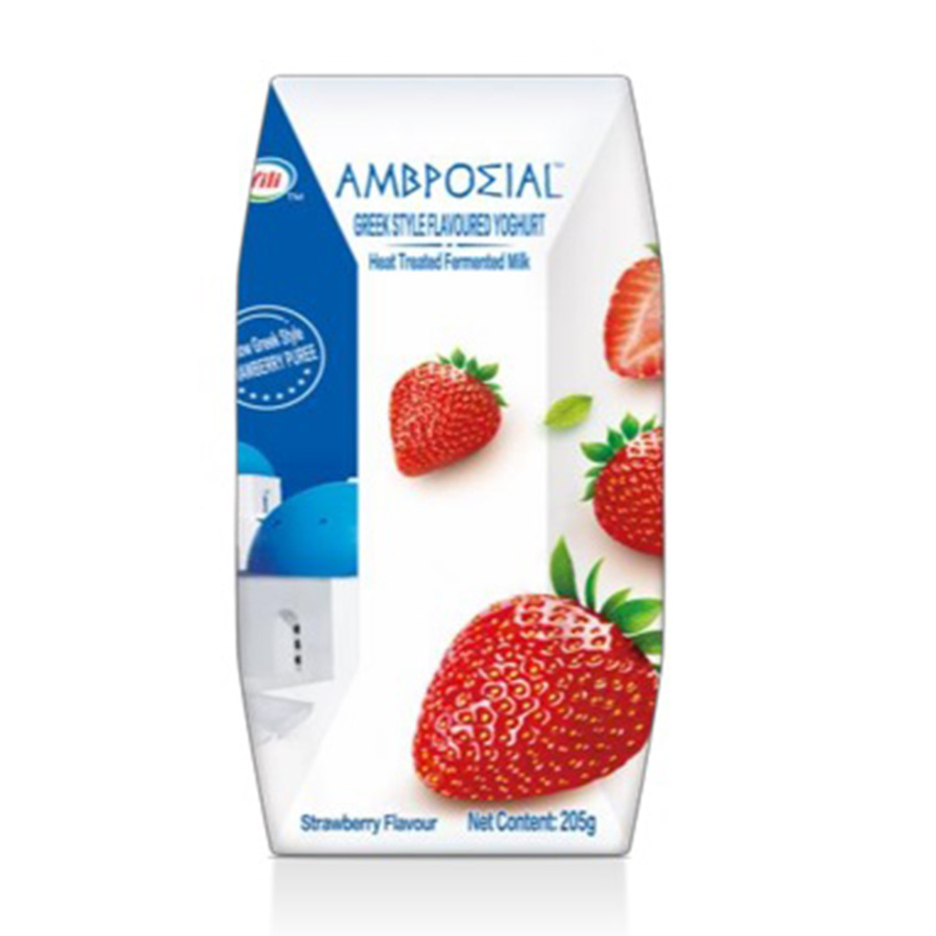 [6907992515137] Ambrosial Greek Strawberry 250G/12 แอมโบรเชียล กรีนโยเกิร์ต รสสตรอเบอร์รี่