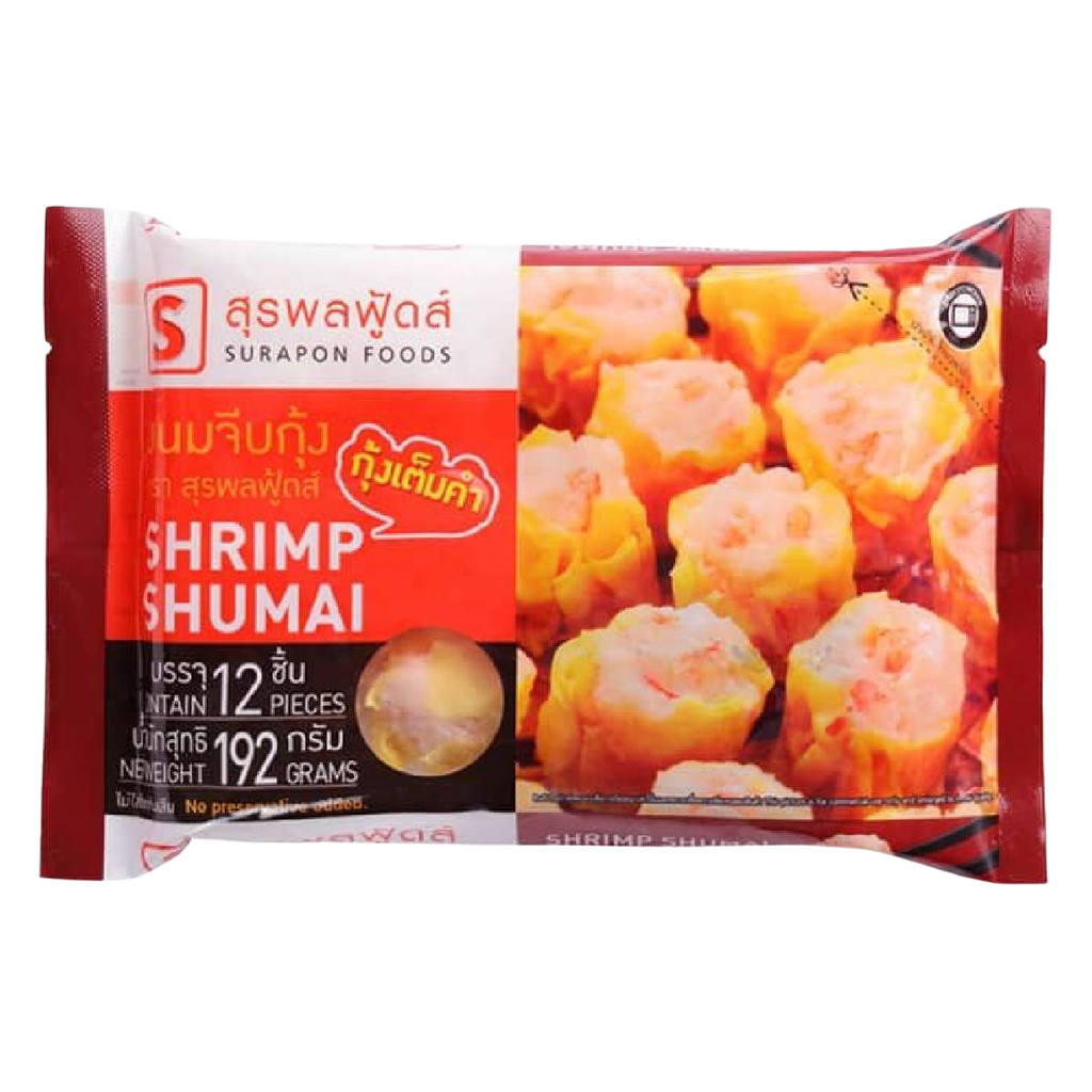 [8850469024763] ขนมจีบกุ้ง 12ชิ้น 192กรัม Surapon Foods Shrimp Shumai ราคาถูก Shopee Lazada