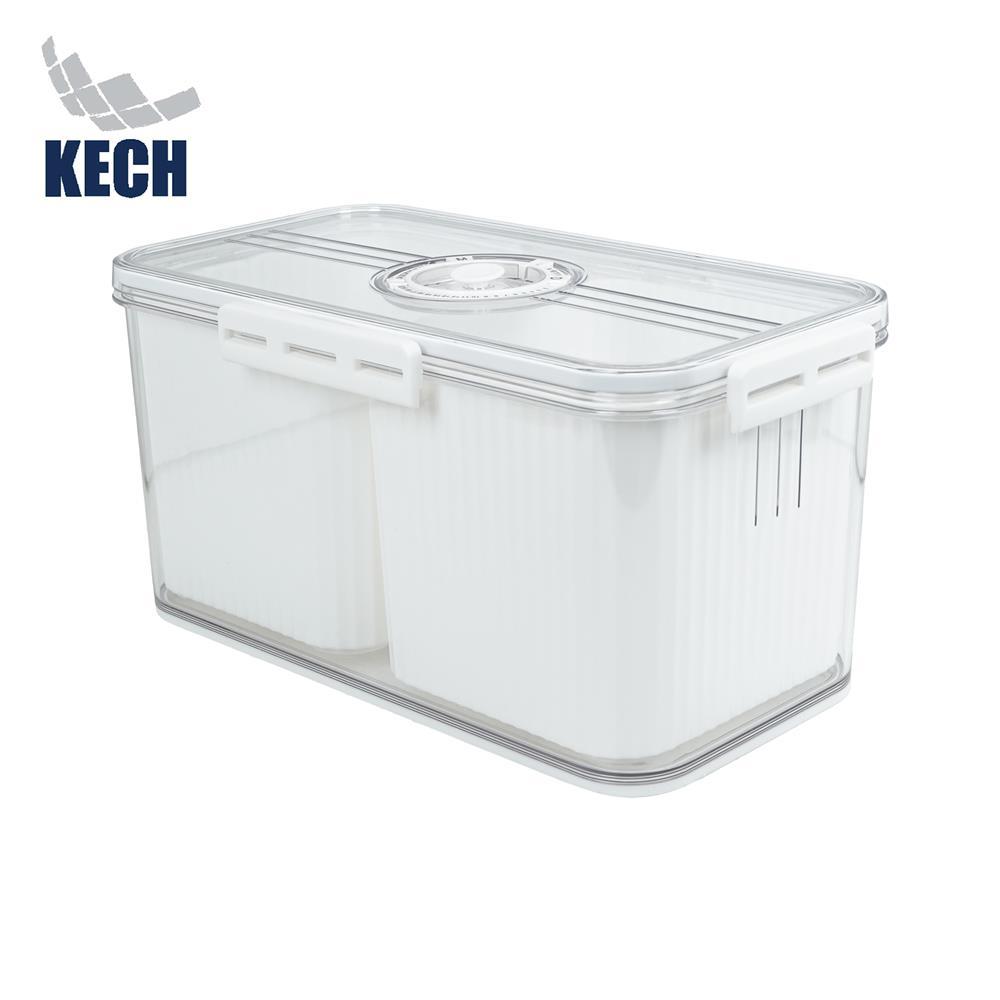 KECH กล่องจัดเก็บในตู้เย็น 2 ช่อง ฝาบันทึกวันได้  SYPA SIZE M จัดส่งโดย HomePro