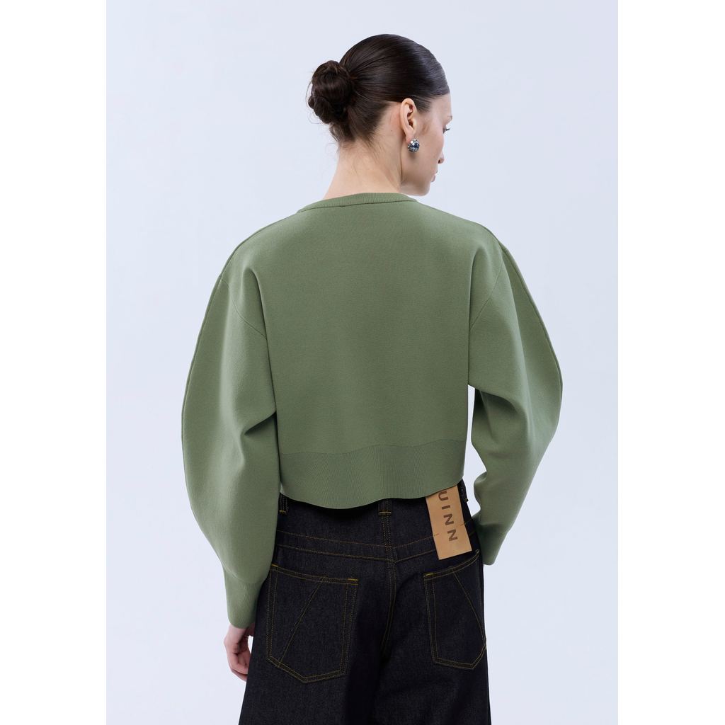 QUINN - Button Up Crop Long Sleeve Cardigan เสื้อแจ็กเก็ต (Q26FGWA068) — صورة 3