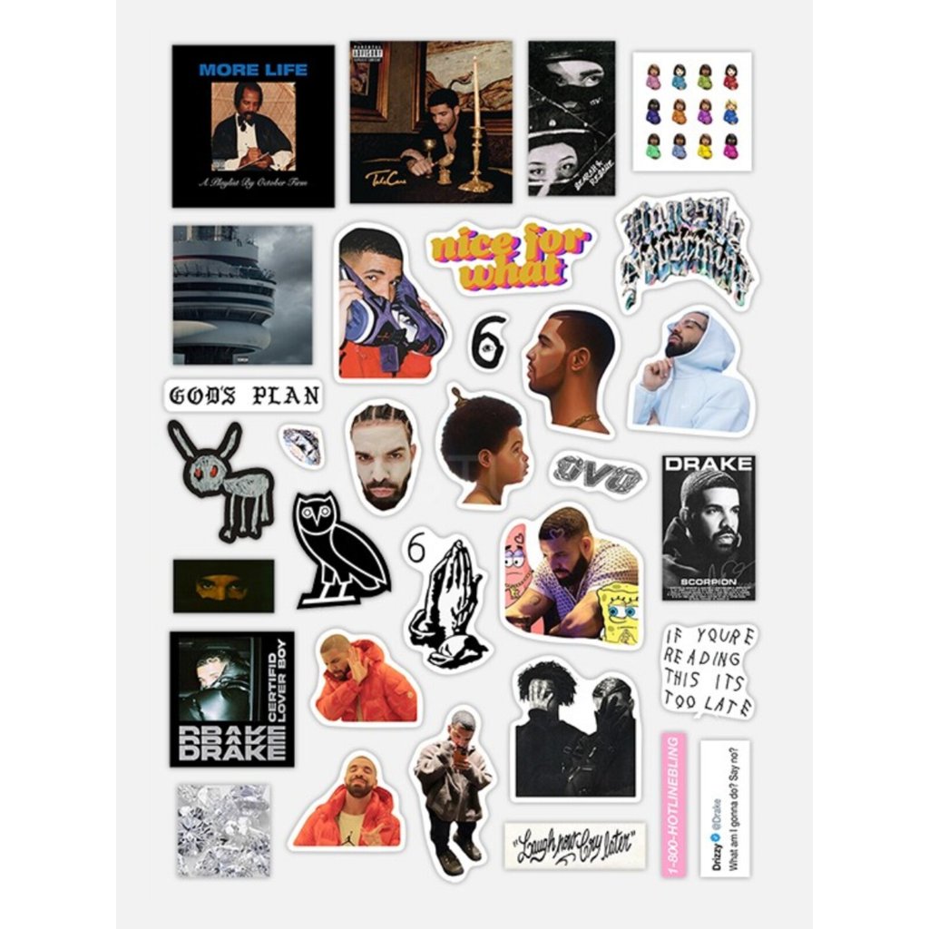 ชุดสติ๊กเกอร์ไวนิล Drake Rapper - สติ๊กเกอร์ PVC กันน้ําสําหรับแล็ปท็อป โทรศัพท์ & Journal