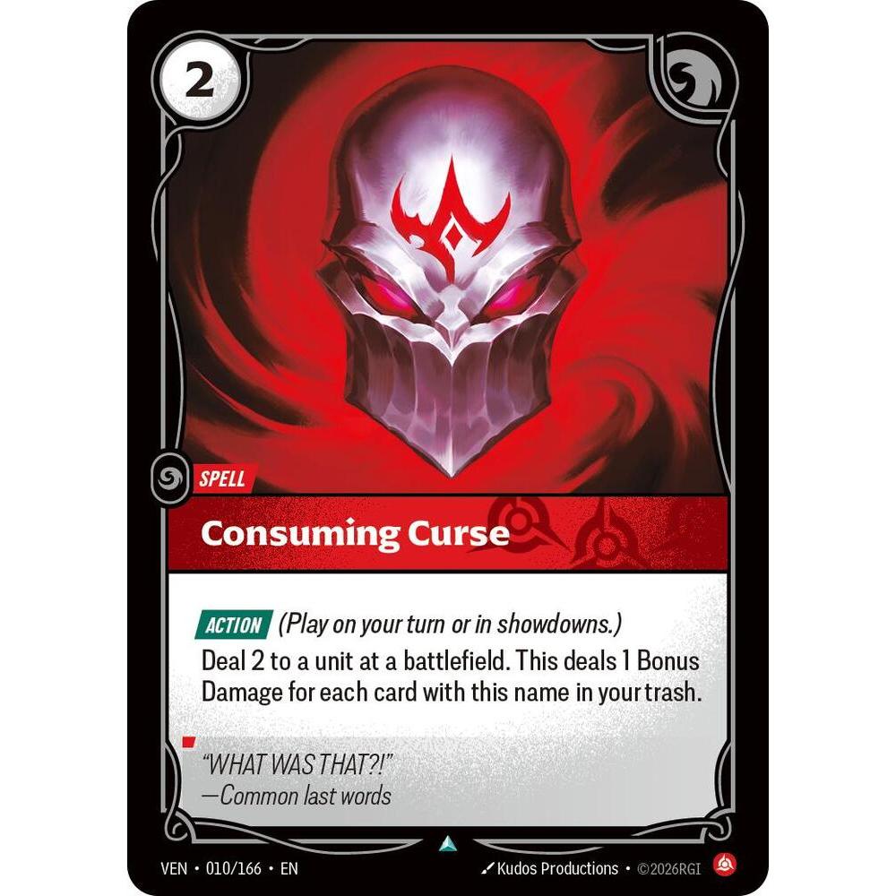 Riftbound Vendetta RED Consuming Curse 010/166 Uncommon