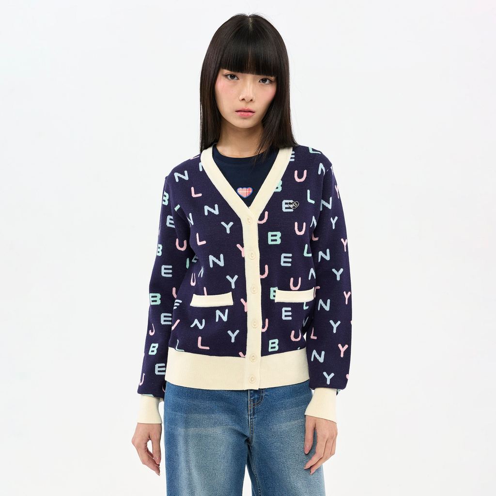 JELLY BUNNY เสื้อคาร์ดิแกนถักลายโลโก้ JELLY BUNNY รุ่น B26WGWC030 MULTI COLOR