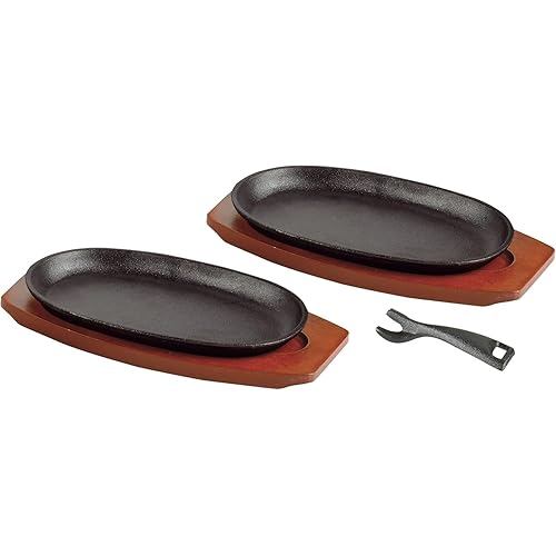 Steak plate, small size, 23 x 13 cm, set of 2, cast iron, IH compatible, ovenproof AZ-7054