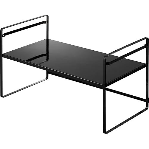 Yamazaki Toaster rack wide black Approx. W65.5XD35XH36cm Tower Kitchen The lower level becomes work 