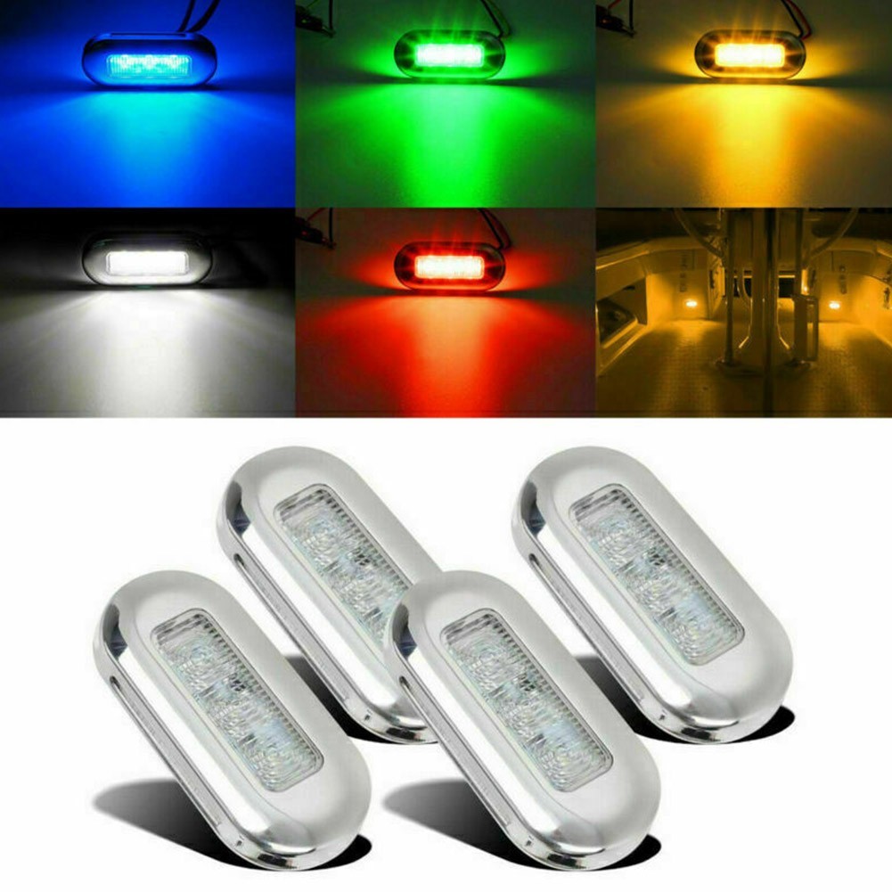 4 ชิ้น 12 โวลต์ LED โคมไฟกันน้ำสำหรับเรือและยอร์ท