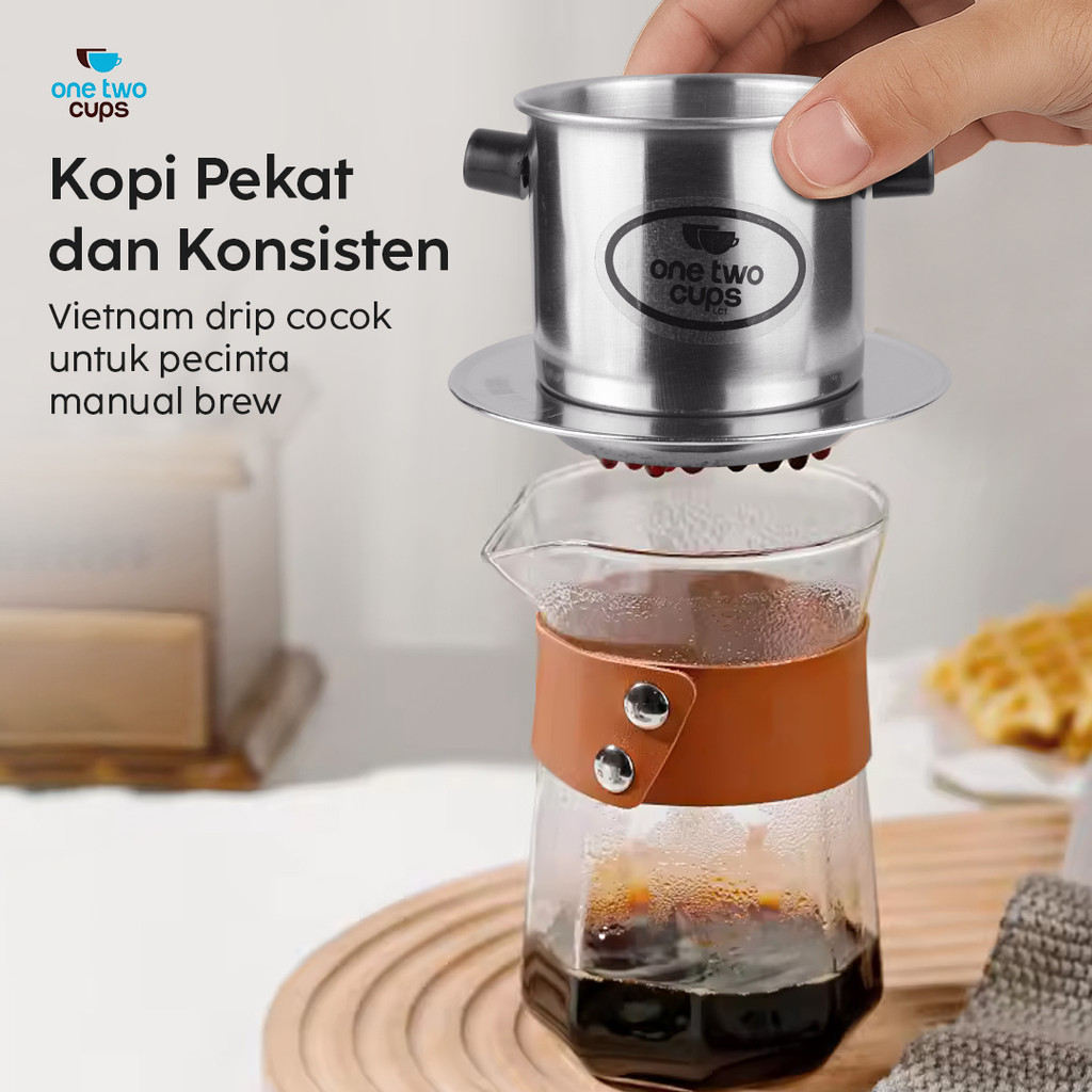 One Two Cups Vietnam Drip Coffee Filter Pot 120ml 7Q - ON-7Q