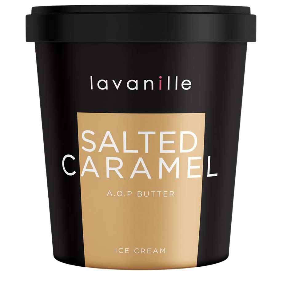 [8859623000056] Lavanille Salted Caramel Ice Cream ลาวานิล ไอศกรีมรสซอลต์เท็ดคาราเมล (แพ็คสินค้าเก็บความเย็น)