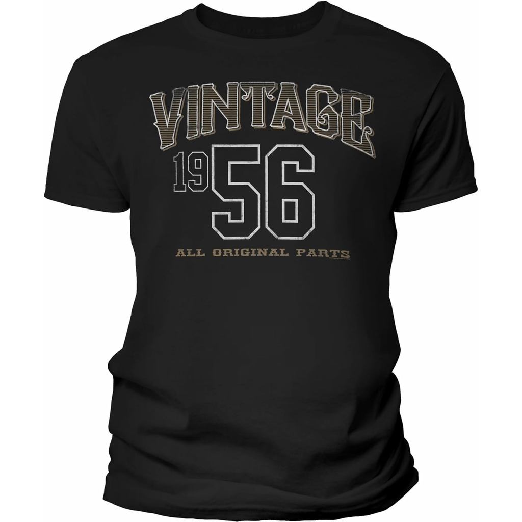 เสื้อยืดผ้าฝ้ายผู้ชาย 70th Birthday for Men - Vintage 1956 Parts - Athletic - F/70th Birthday Shirt