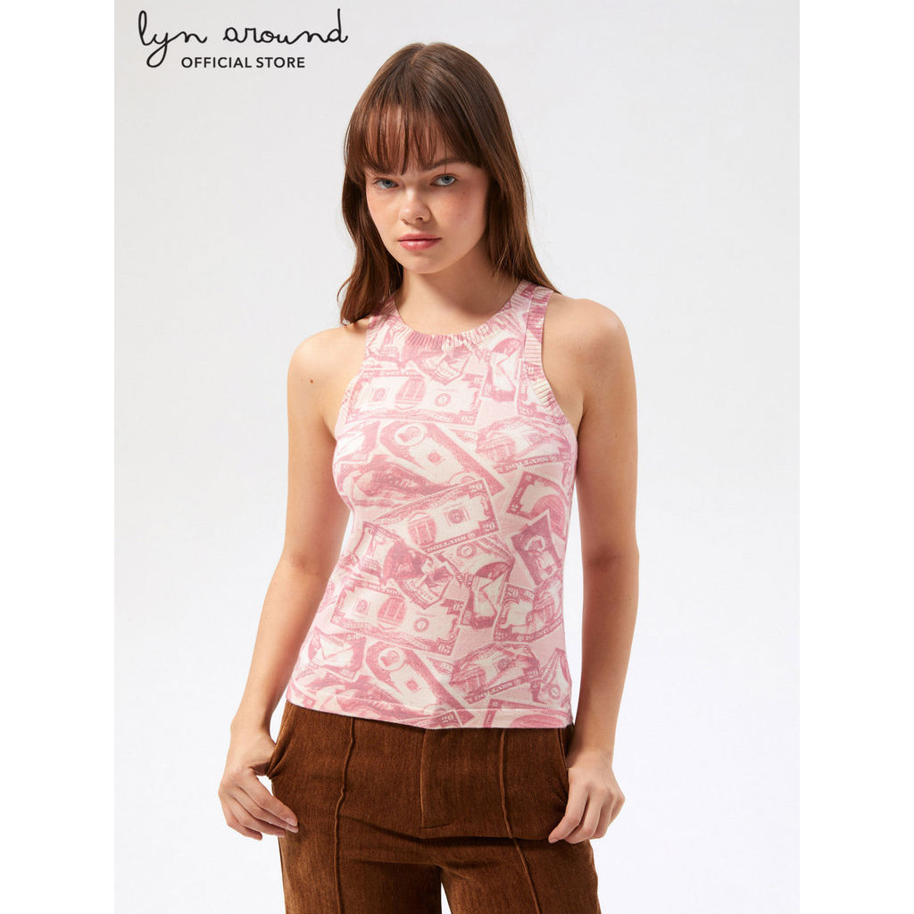 Lyn around - เสื้อกล้ามผ้านิตพิมพ์ลายกราฟฟิค คอลเลกชัน Like a Virgin (A26CGWC011)