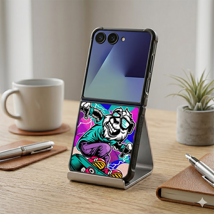 เคส เคส Samsung Z Flip 7 6 5 4 3 Panda Skate Vibes
