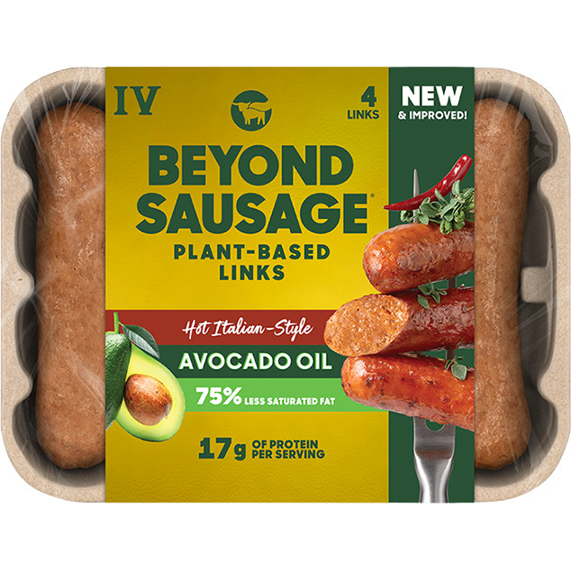 Beyond Meat Hot Italian Sausage 14 Oz. ไส้กรอกอิตาเลี่ยนแบบเผ็ดจากพืช บียอนด์ มีท 14 ออนซ์ [Frozen]