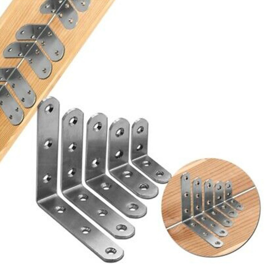[AMANDA] ขายึดมุมสแตนเลส 4 ชิ้นมุมขวา L-Shape Brackets