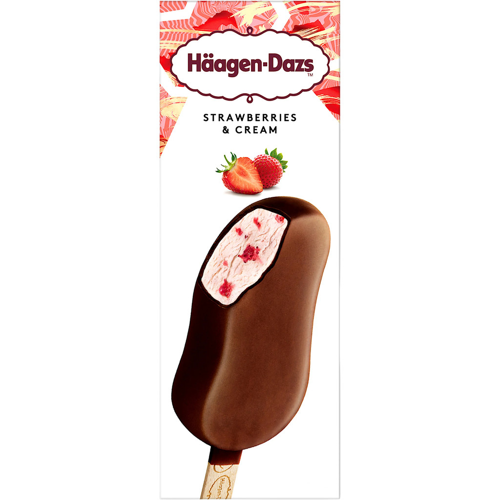 [3415587405181] Haagen-Dazs Strawberry Ice Cream Tubs Stickbars 69g (แพ็คสินค้าเก็บความเย็น)