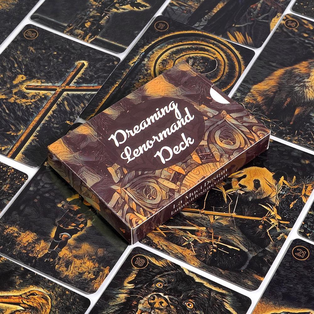 9*6.5 ซม.Dreaming Lenormand Deck โดย Esra Dagtekin Mirt การสื่อสารเปรียบเทียบกับ Tarot 36 ชิ้นการ์ด 