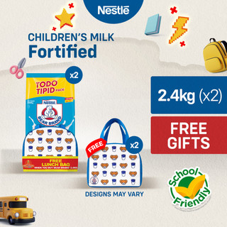BEAR BRAND Fortified Powdered Milk Drink 2.4kg + FREE Lunch Bag Pack of 2