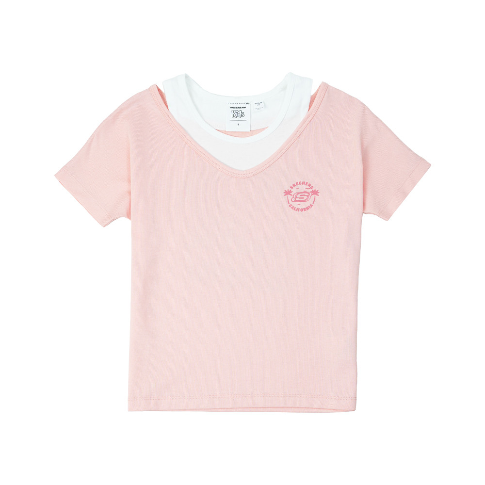 Skechers สเก็ตเชอร์ส เสื้อยืดแขนสั้นเด็กผู้หญิง Girls Cali Summer Short Sleeve Tee - SL126G063-01PM (latest)
