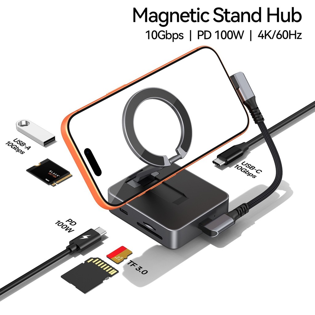 {จัดส่งรวดเร็ว}แม่เหล็กสําหรับ M.2 สําหรับ NVMe SSD Enclosure 10Gbps Fast Transfer 4K Output Hub