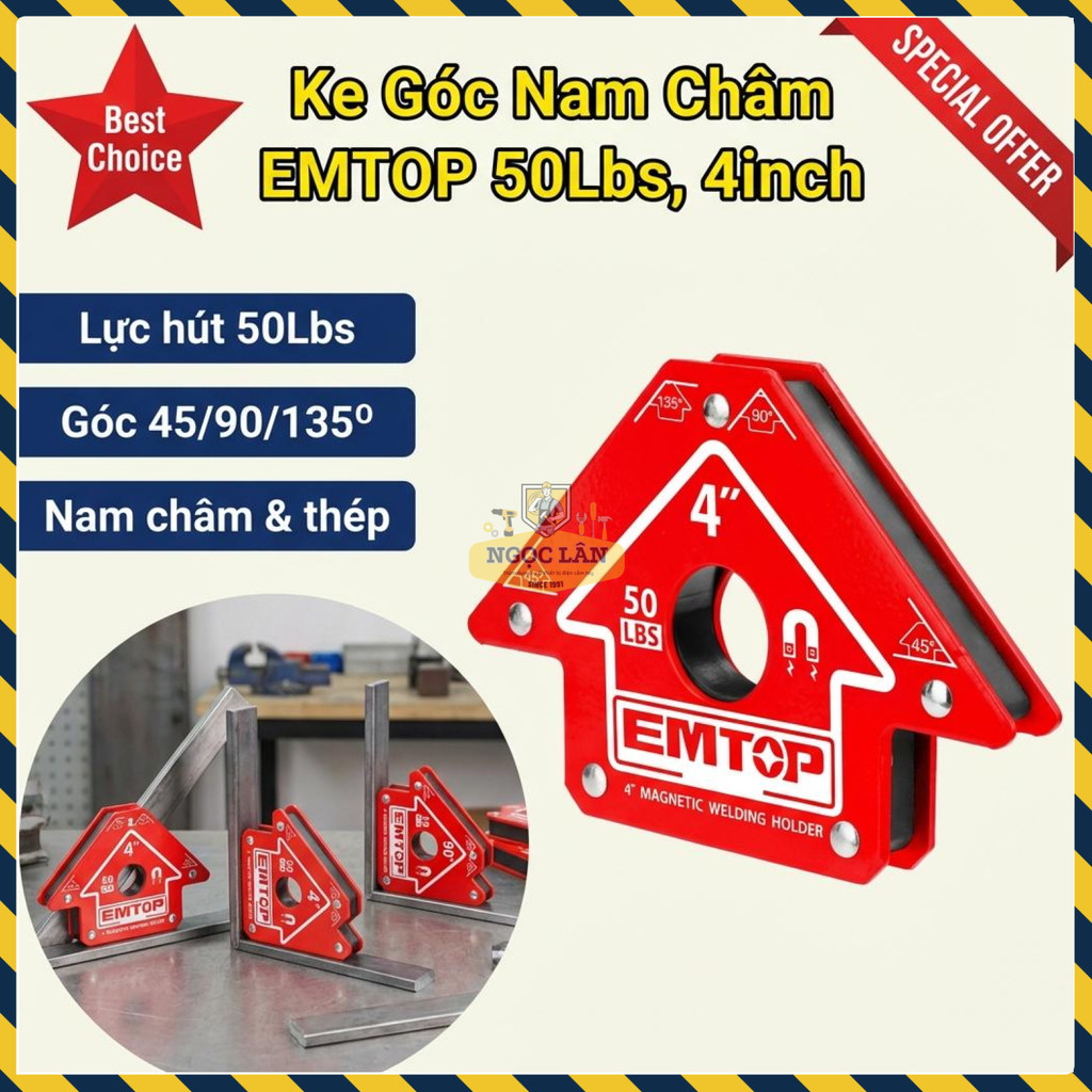 EMTOP มุมแม่เหล็ก - การดูด 50Lbs - มุม 45/90/135 องศา