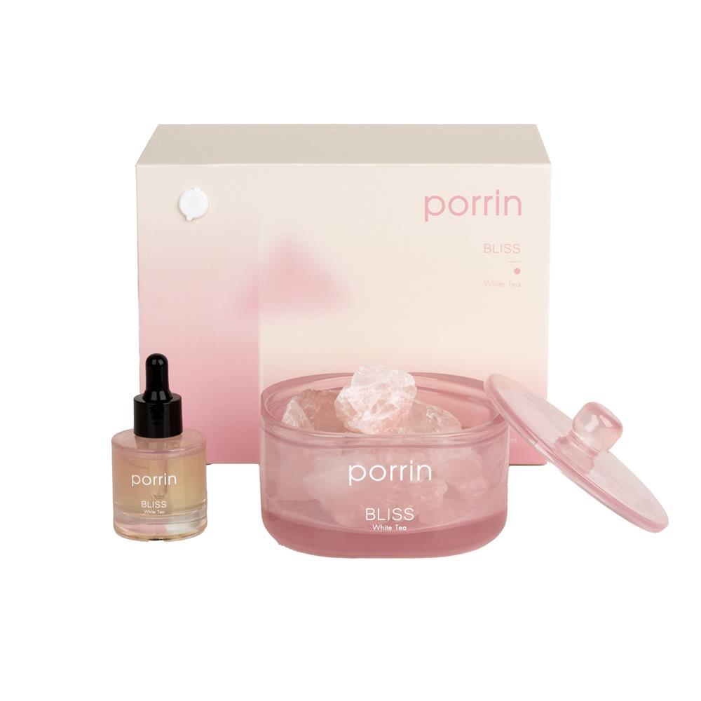 [ซื้อ1แถม1 *กดลงตะกร้า2ชิ้น] PORRIN ชุดหินอโรม่าพร้อมน้ำหอม MOOD OF THE DAY 500 กรัม + 30 มล. BLISS จัดส่งโดย HomePro