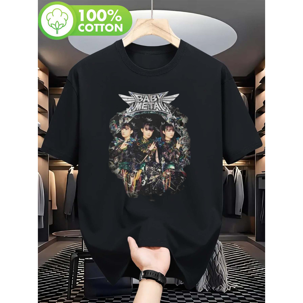 BABYMETAL Official Metal Forth Album Merch T-Shirt - Iconic Logo & Text Tee for, S-2XL, คอนเสิร์ตฤดู