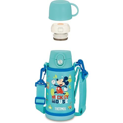 THERMOS Water Bottle Vacuum Insulated 2-way 0.6L/0.64L Mickey Mint Blue Straw Cup for Kids Schoolbag