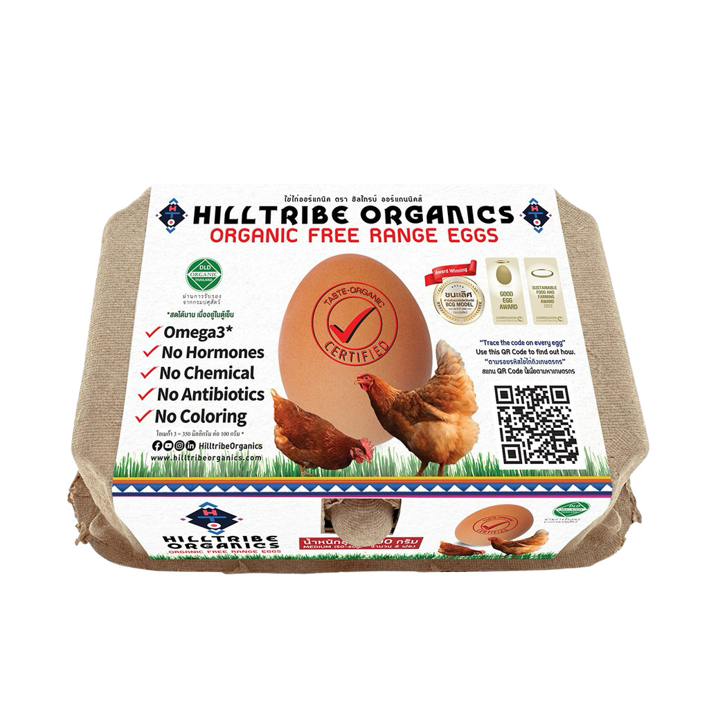 [8859226200013] Hill Tribe Organic Egg Pack10 (พนักงาน กำชับ ไรเดอร์ ระวังแตก)