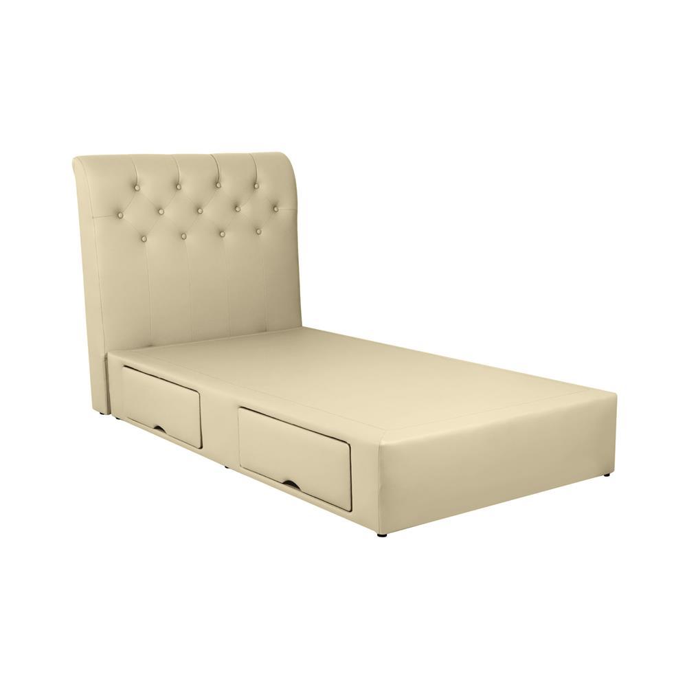 [จัดส่งพร้อมประกอบ] HOME LIVING STYLE ฐานรองหัวเตียง 3.5 ฟุต ROME-R สีครีม จัดส่งโดย HomePro