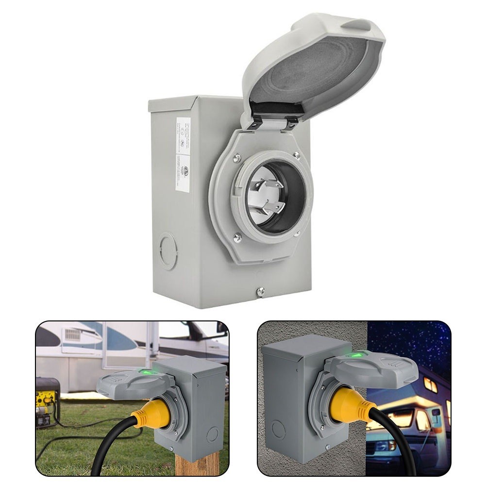 [SP-HF]กล่องทางเข้าเครื่องกําเนิดไฟฟ้า Heavy Duty 30A L5-30/L14-30P 3/4 Prong 125V