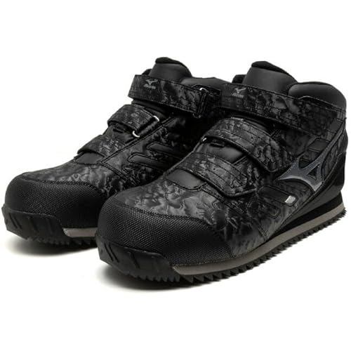 MIZUNO All Mighty WT Belt / Waterproof Mid Cut Working Mens Shoes F1GA1804 09 Black x Silver 27.5