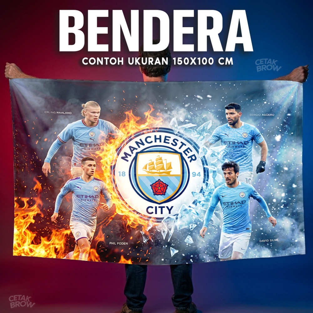 Man City Man City Flag สโมสรฟุตบอลอังกฤษพรีเมียร์ลีกฟุตบอลพัดลมผู้สนับสนุนของขวัญ