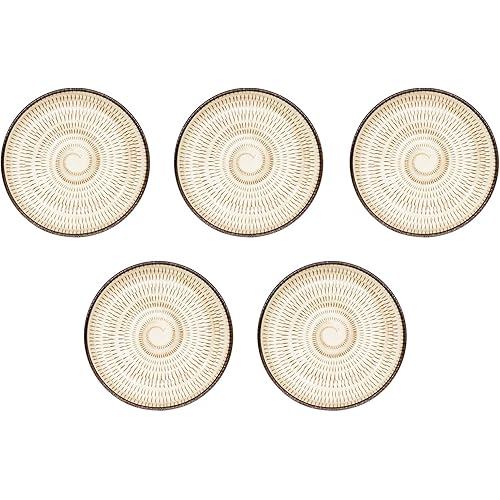 Minoyaki Tori-Dish, diameter approx. 16cm, set of 5, Mino Mingei, made in Japan 506-08