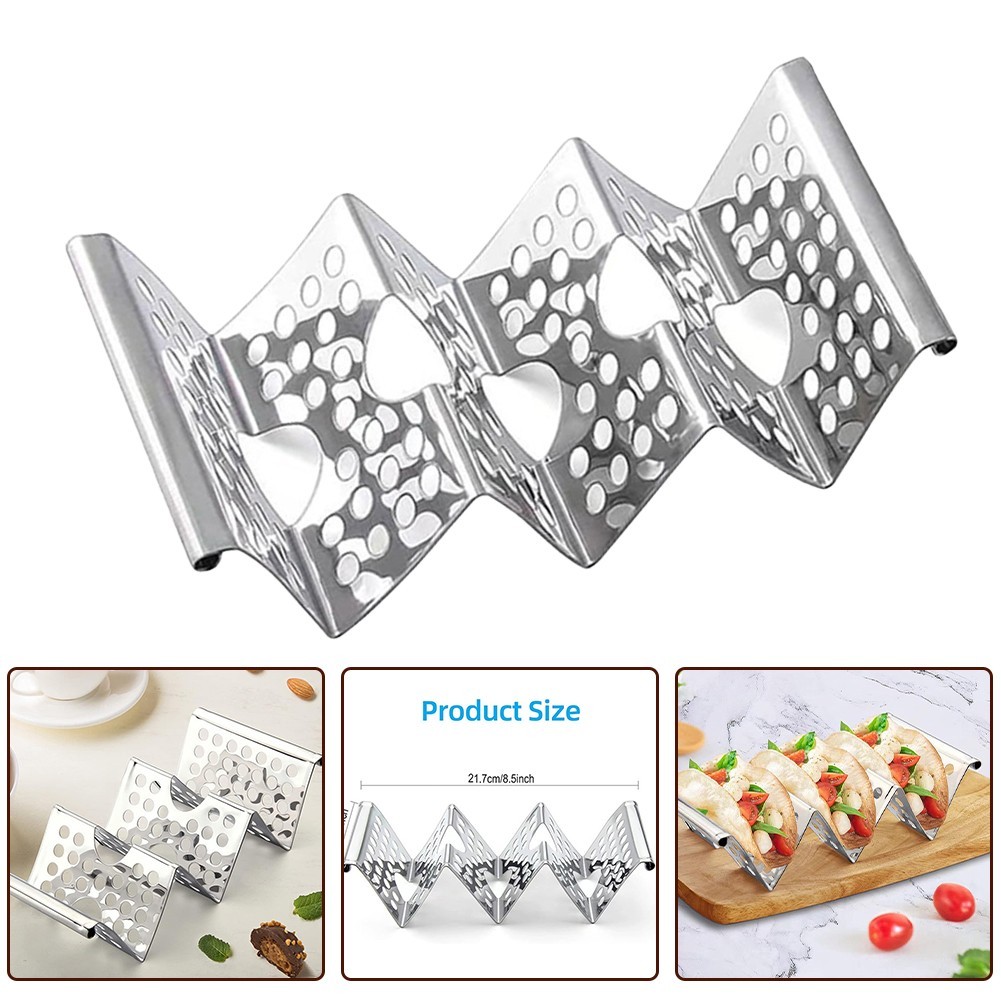 [BLOD]Taco Stand ที่วาง Taco สแตนเลสแต่ละสามารถถือขาตั้ง Taco ได้ 3 อันสําหรับปาร์ตี้