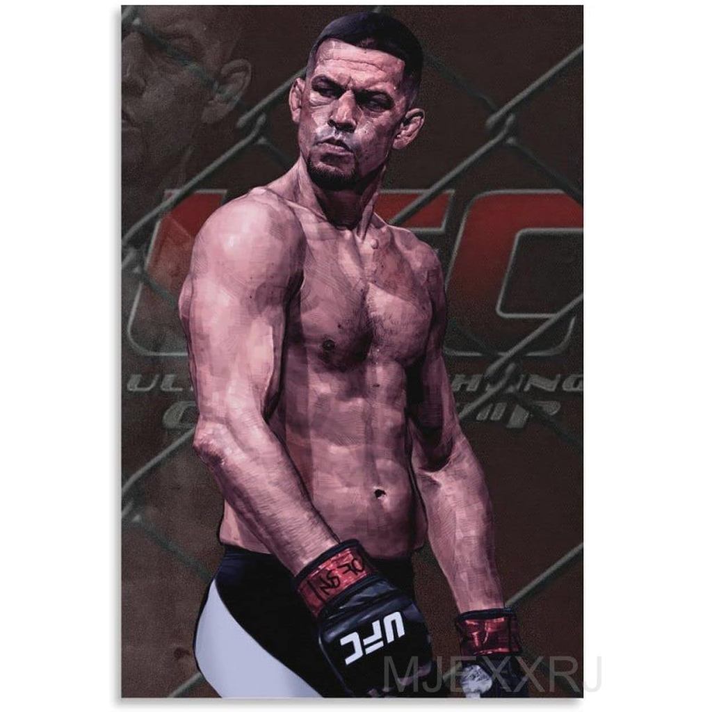 Nate Diaz Posterthe Limited งานศิลปะผ้าใบสําหรับตกแต่งบ้านสร้างแรงบันดาลใจโปสเตอร์ของขวัญสไตล์ไม่มีก