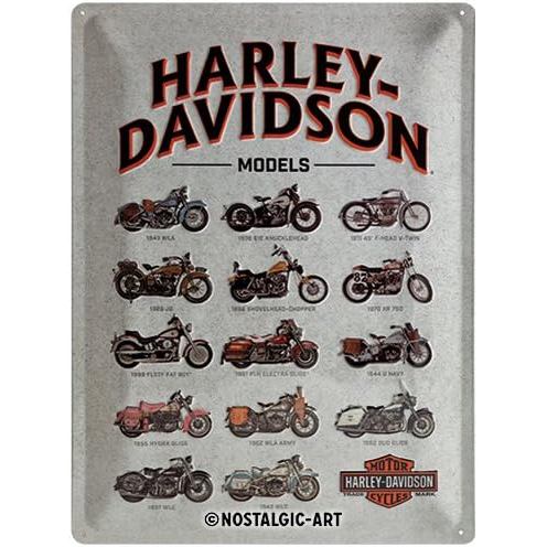 Nostalgic-Art Harley Davidson Metal Model Chart ป้ายดีบุกหลายสี